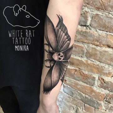 Monika Michniewicz Studio Tatuażu Warszawa White Rat Tattoo Tatuaż Ćma (2)
