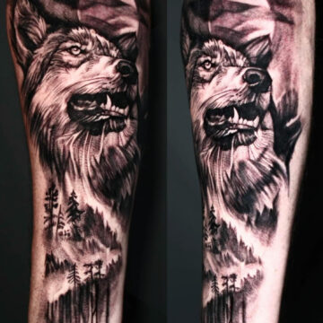 White Rat Tattoo Studio Tatuażu Warszawa tatuaż wilka