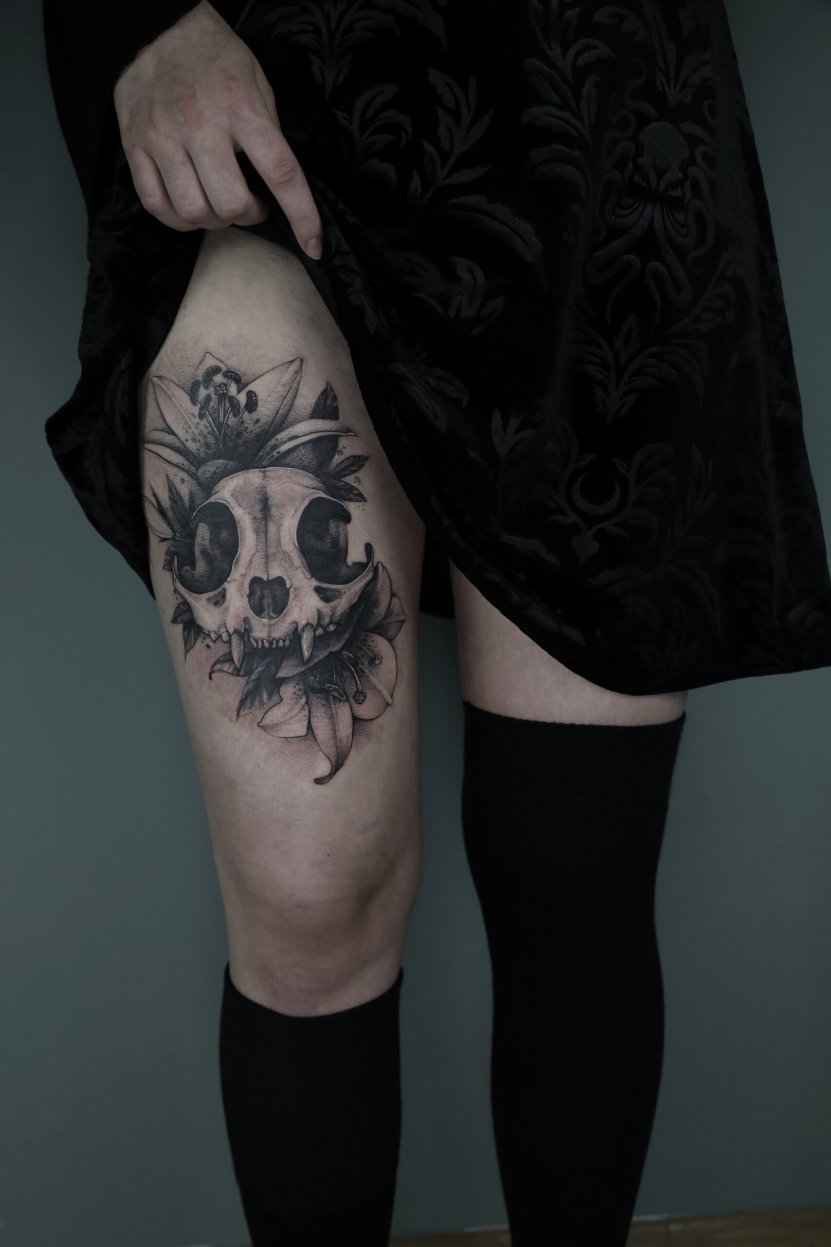 White Rat Tattoo studio tatuażu Warszawa Foxey tatuaż czaszka zwierzęca