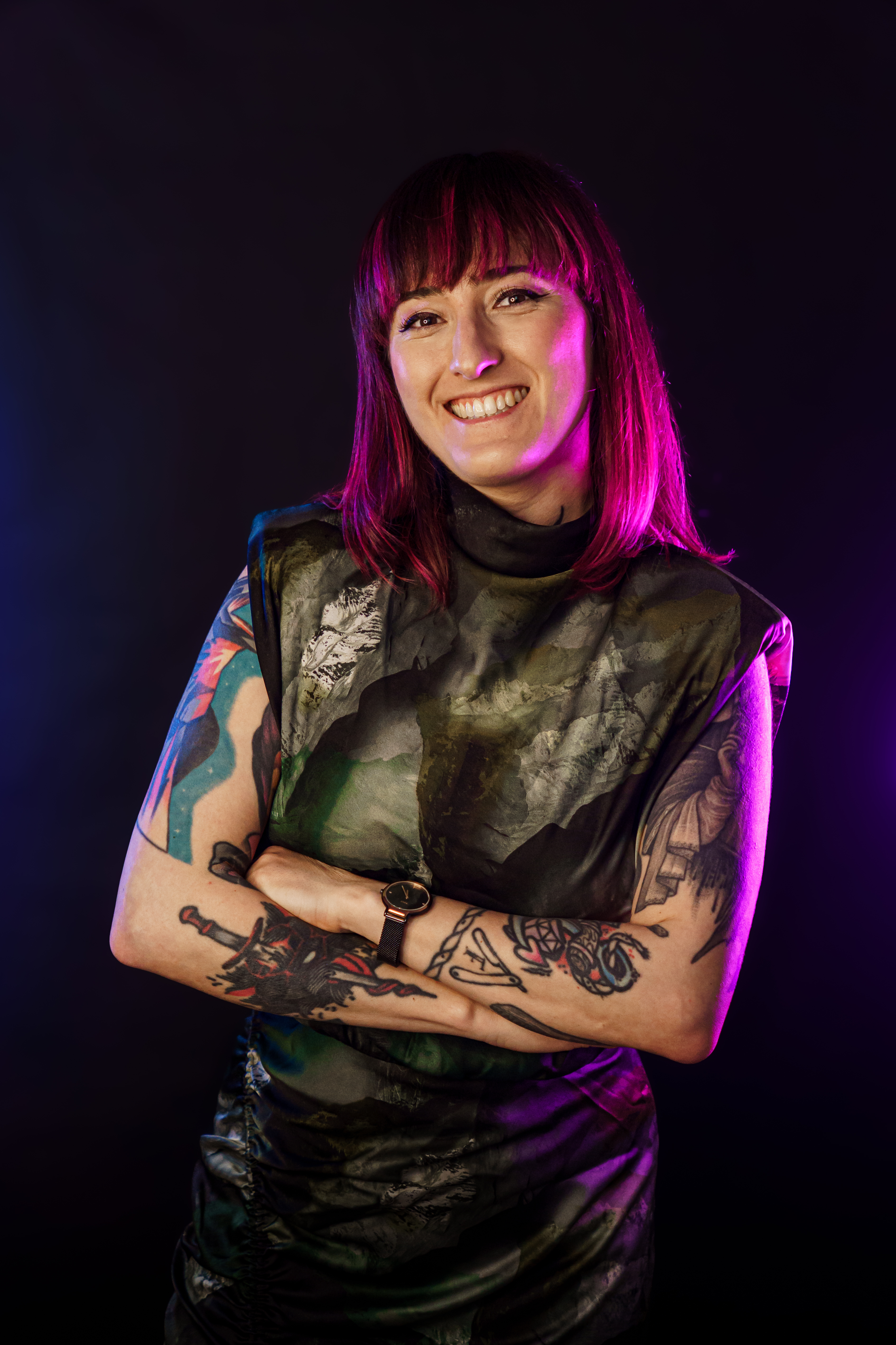 Agata – właścicielka White Rat Tattoo Warszawa, specjalistka od kolorowych tatuaży graficznych i coverów